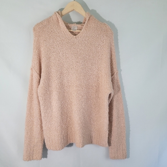A New Day Women's Baby Pink Wool Blend Hooded Sweater Sz M Fall Winter Barbie - Picture 1 of 11